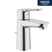 (ZA35) Grohe BauEdge Basin Mixer Tap With Pop Up Waste. Grohe SilkMove cartridge technology for