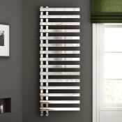 (ZA36) 1600x600mm Chrome Designer Towel Radiator - Flat Panel. RRP £649.99. Enjoy the convenience of