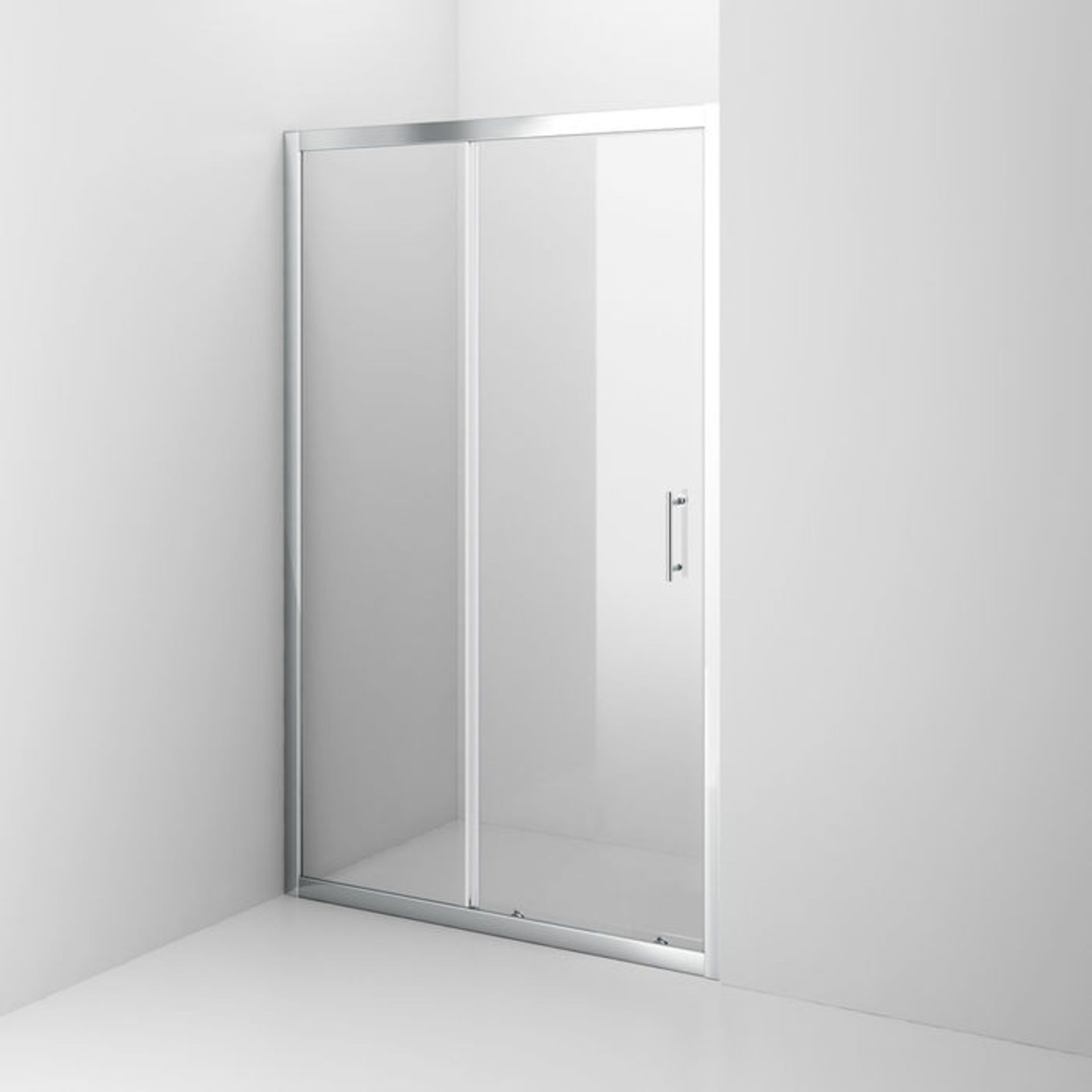 (GR30) 1200mm - 6mm - Elements Sliding Shower Door RRP £299.99. Polished Aluminium Frame with a - Image 4 of 6