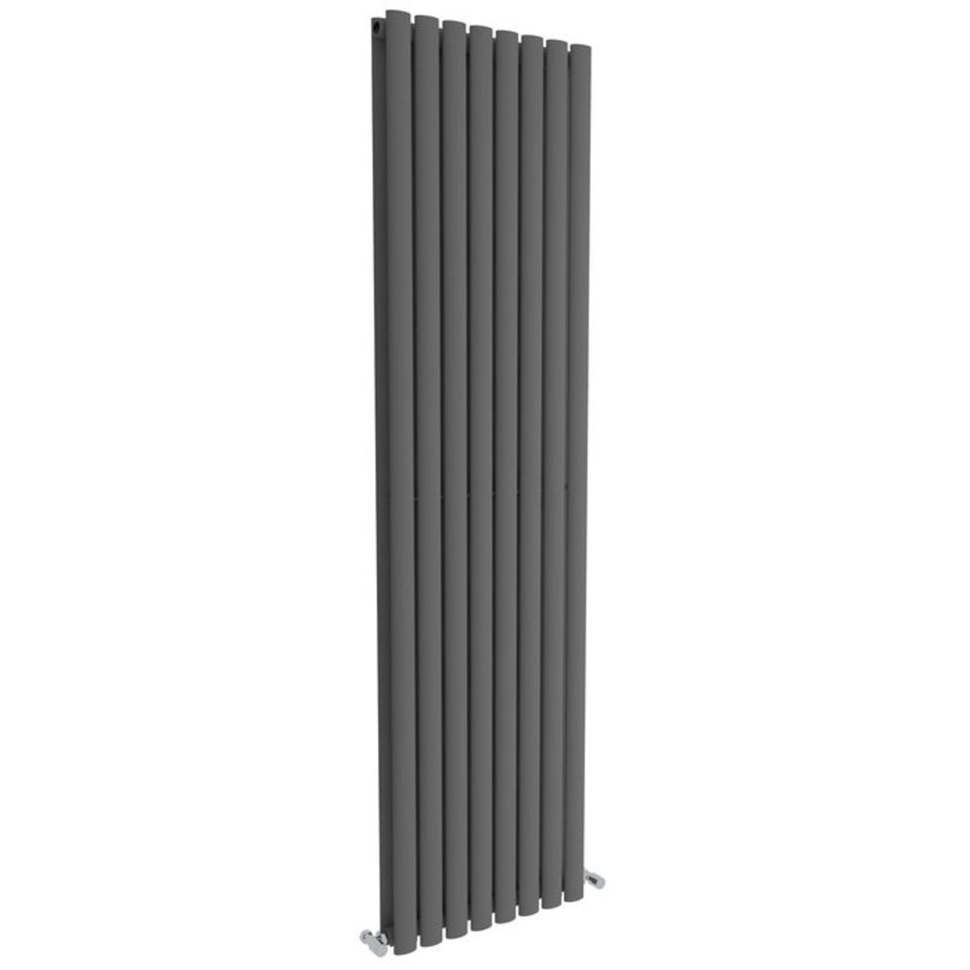 (GR11) 1800x480mm Anthracite Double Oval Tube Vertical Premium Radiator RRP £499.99 We love this