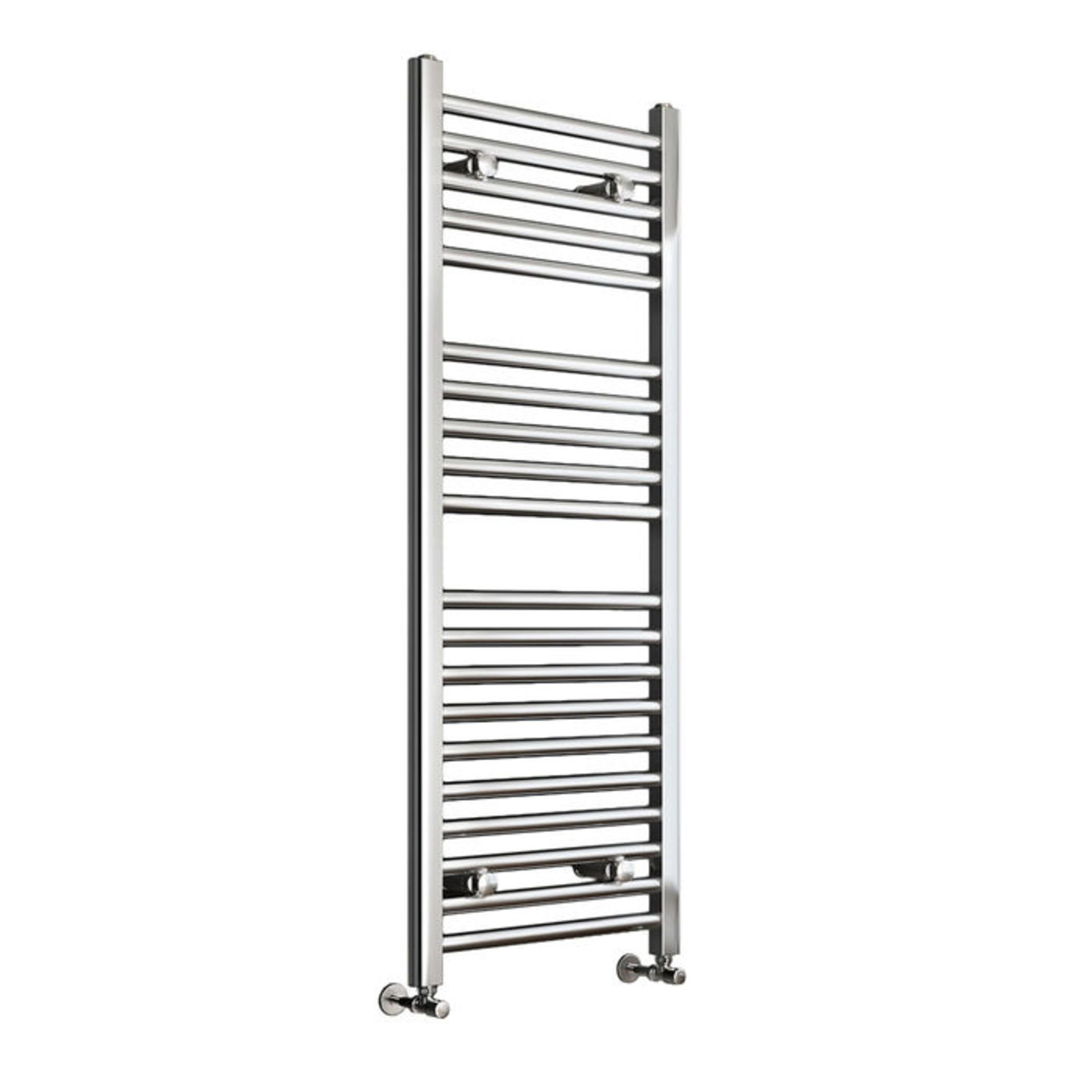 (ZA61) 1200x450mm - 25mm Tubes - Chrome Heated Straight Rail Ladder Towel Radiator. RRP £135.98. - Image 3 of 4