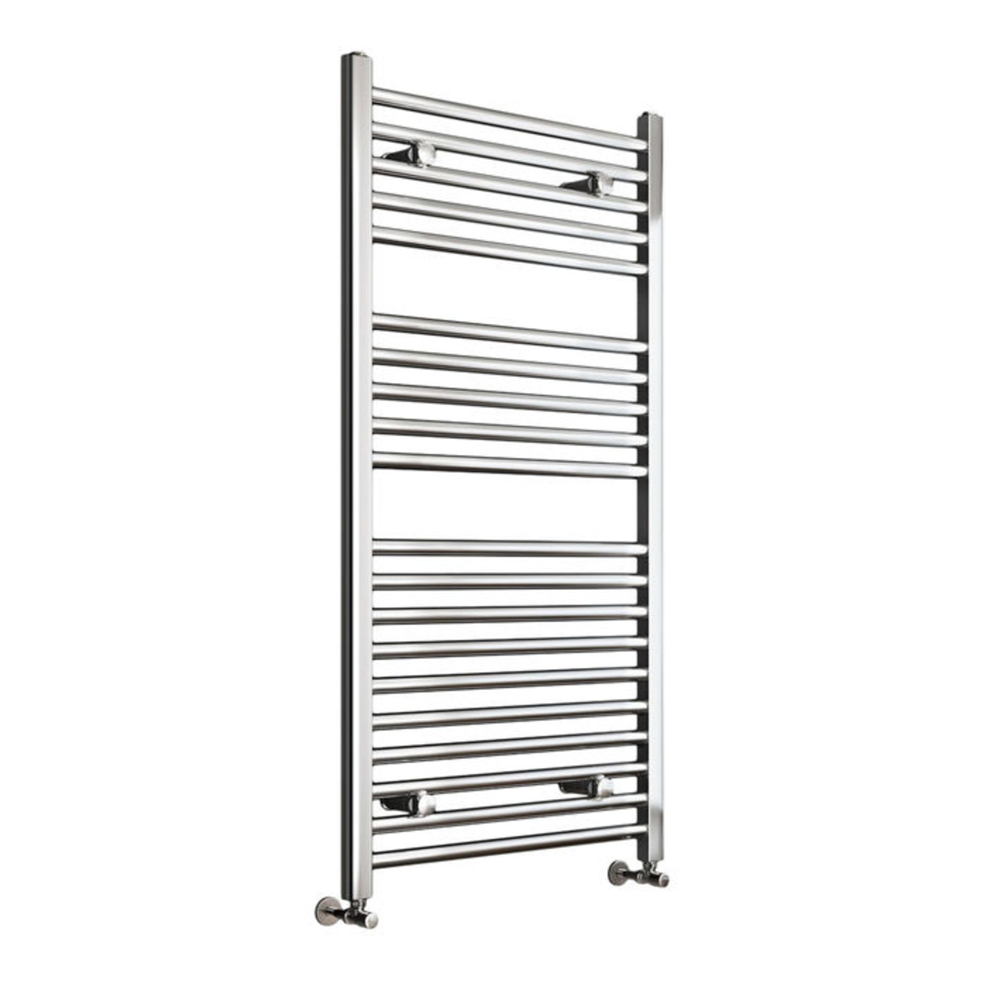 (ZZ157) 1200x600mm - 25mm Tubes - Chrome Heated Straight Rail Ladder Towel Radiator. This premium - Image 3 of 3