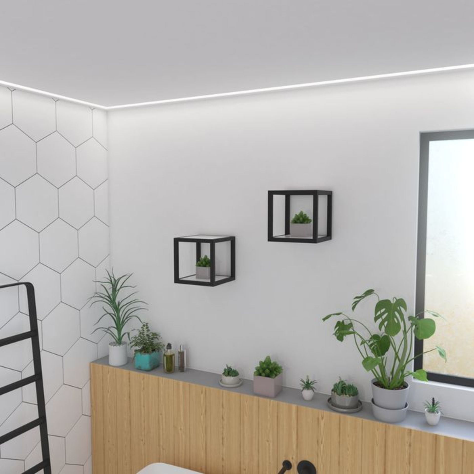 (GR25) Iker Wall Cube RRP £99.99 Make a stylish design statement on your wall Finished in a - Image 2 of 3