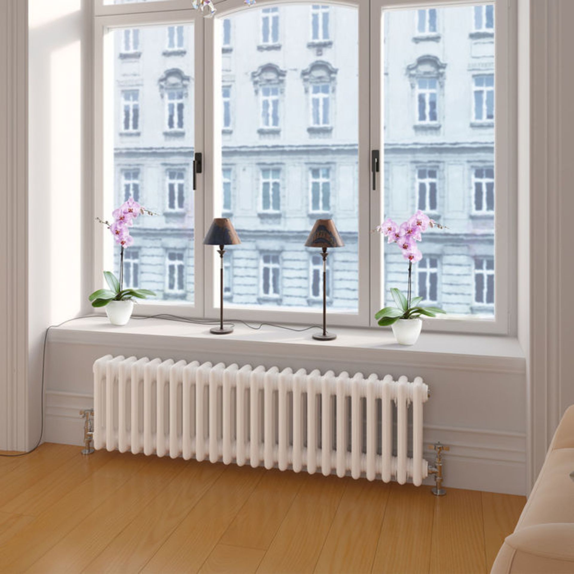 (GR13) 300x1000mm White Triple Panel Horizontal Colosseum Traditional Radiator RRP £339.99 Made from - Image 2 of 3