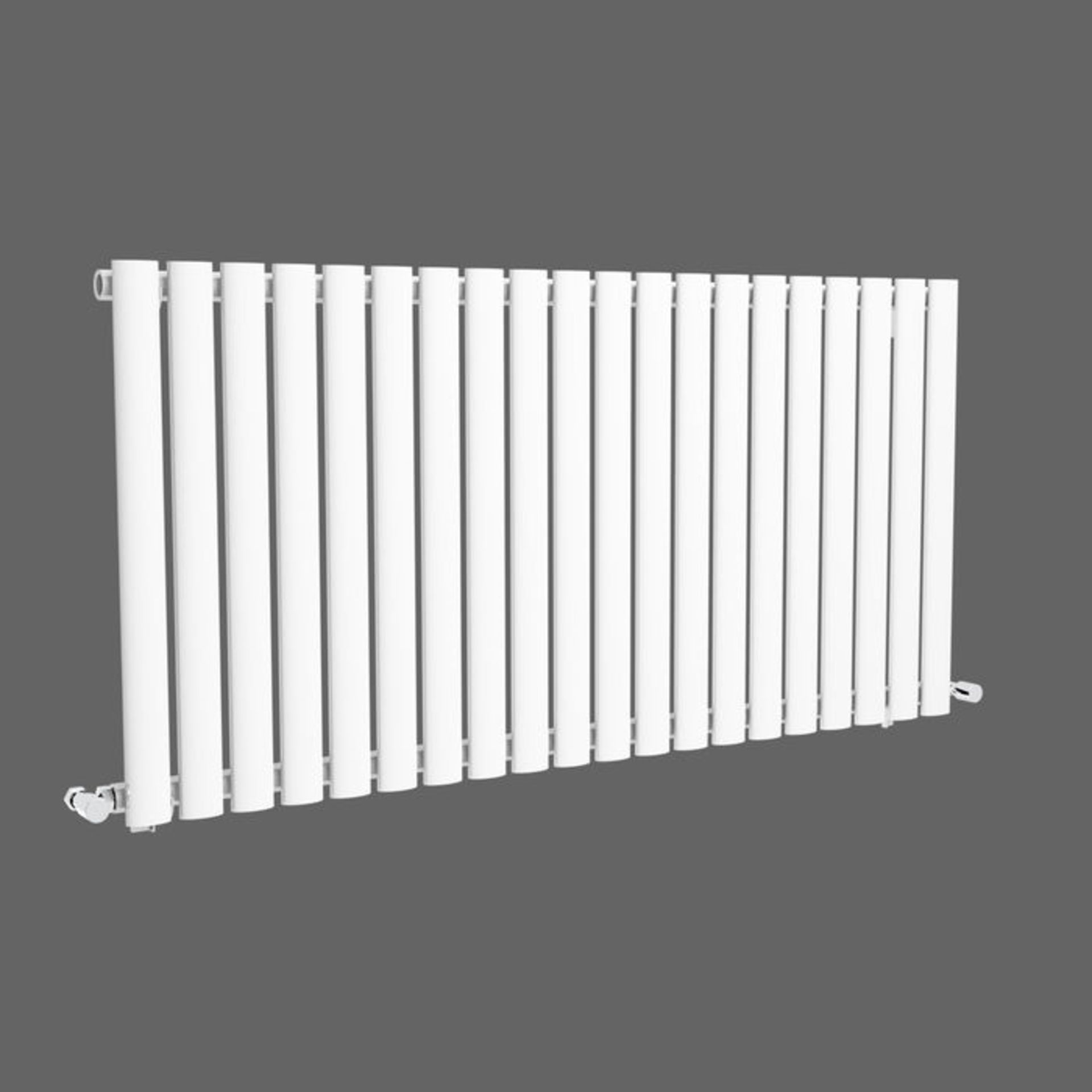 (GR12) 600x1200mm Gloss White Single Panel Oval Tube Horizontal Radiator RRP £262.99. Made from high