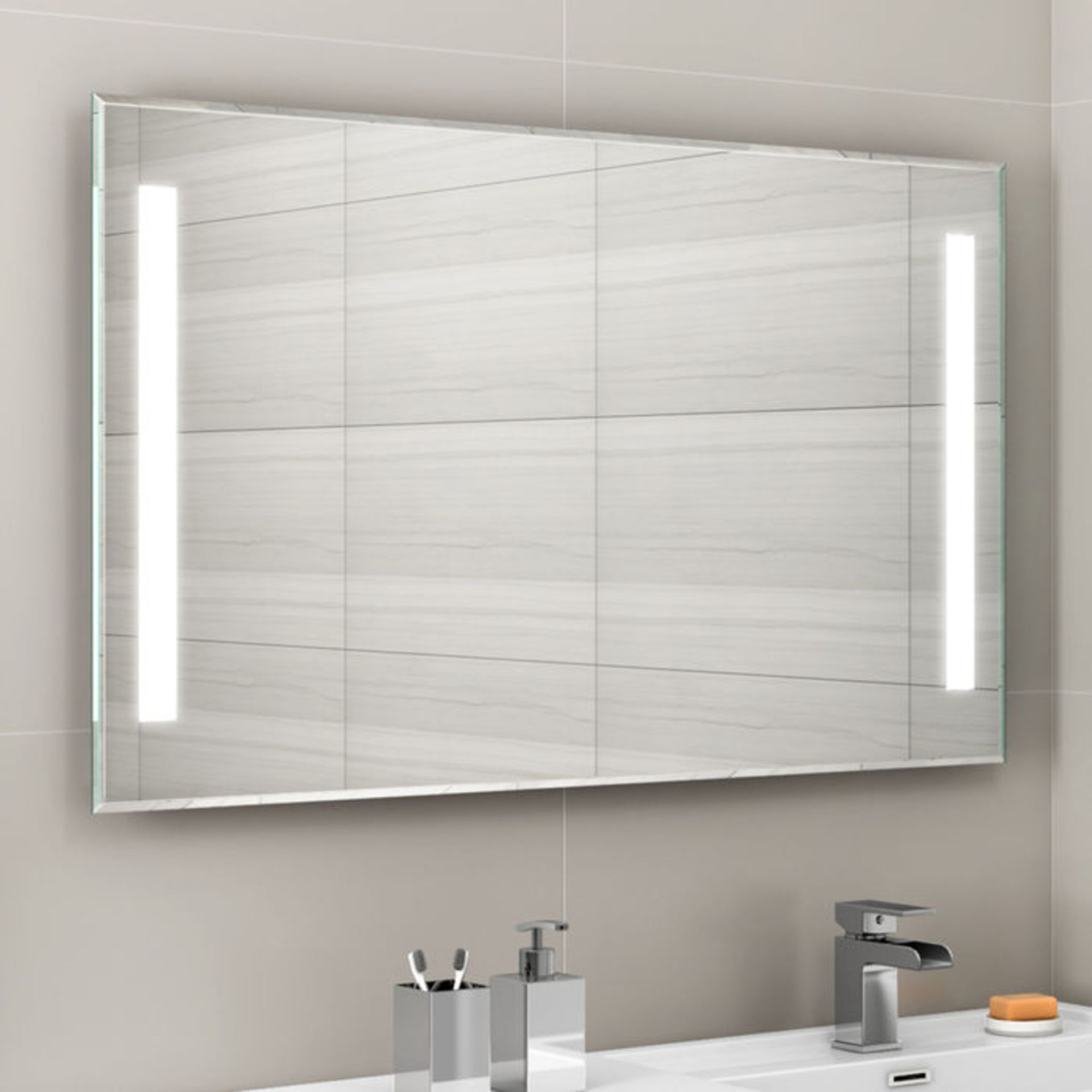 (GR20) 1000x600mm Omega Illuminated LED Mirror RRP £349.99 Flattering LED lights provide a warm glow