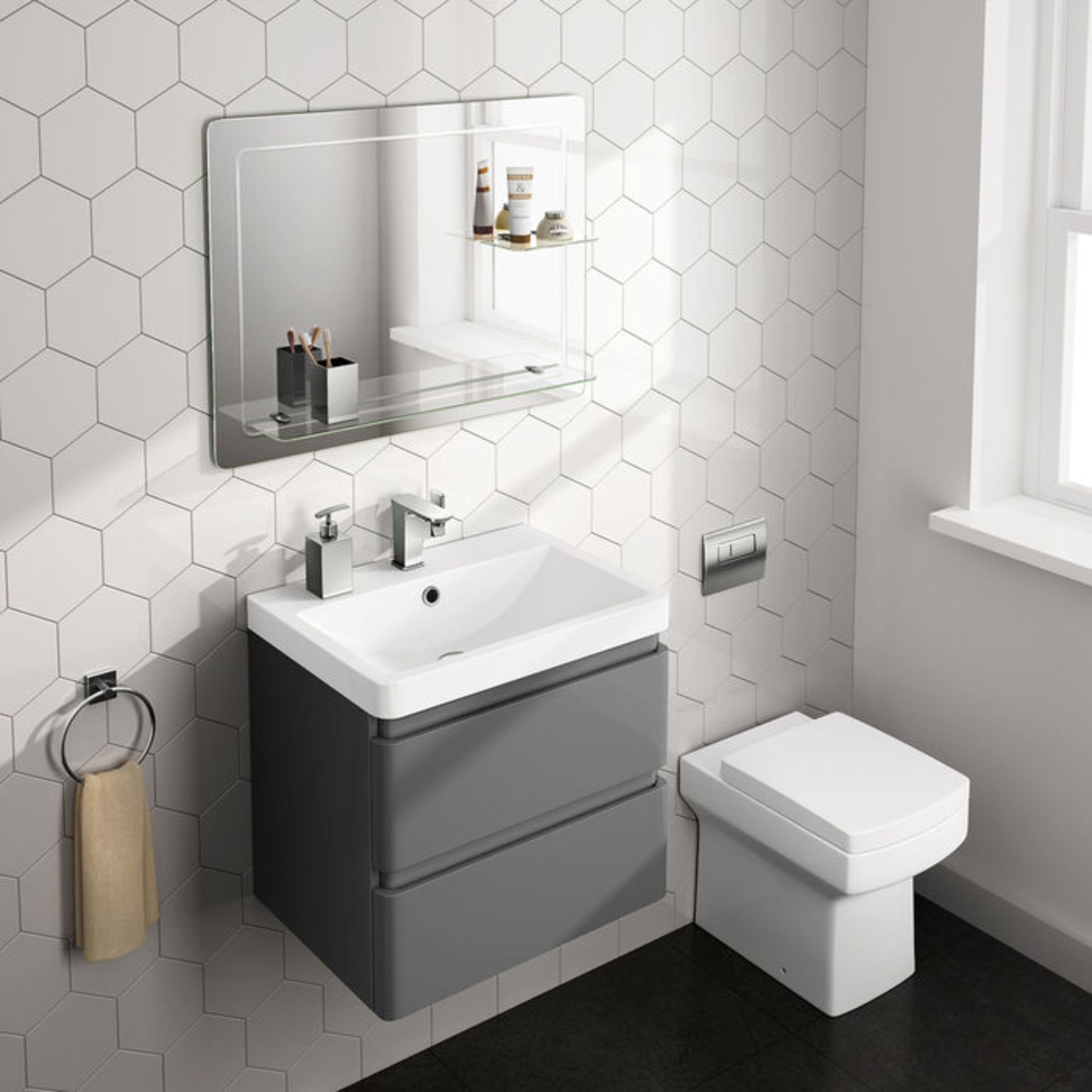 (ZA182) 800x600mm Loxely Mirror & Shelf. Smooth beveled edge for additional safety and style Two - Image 2 of 3