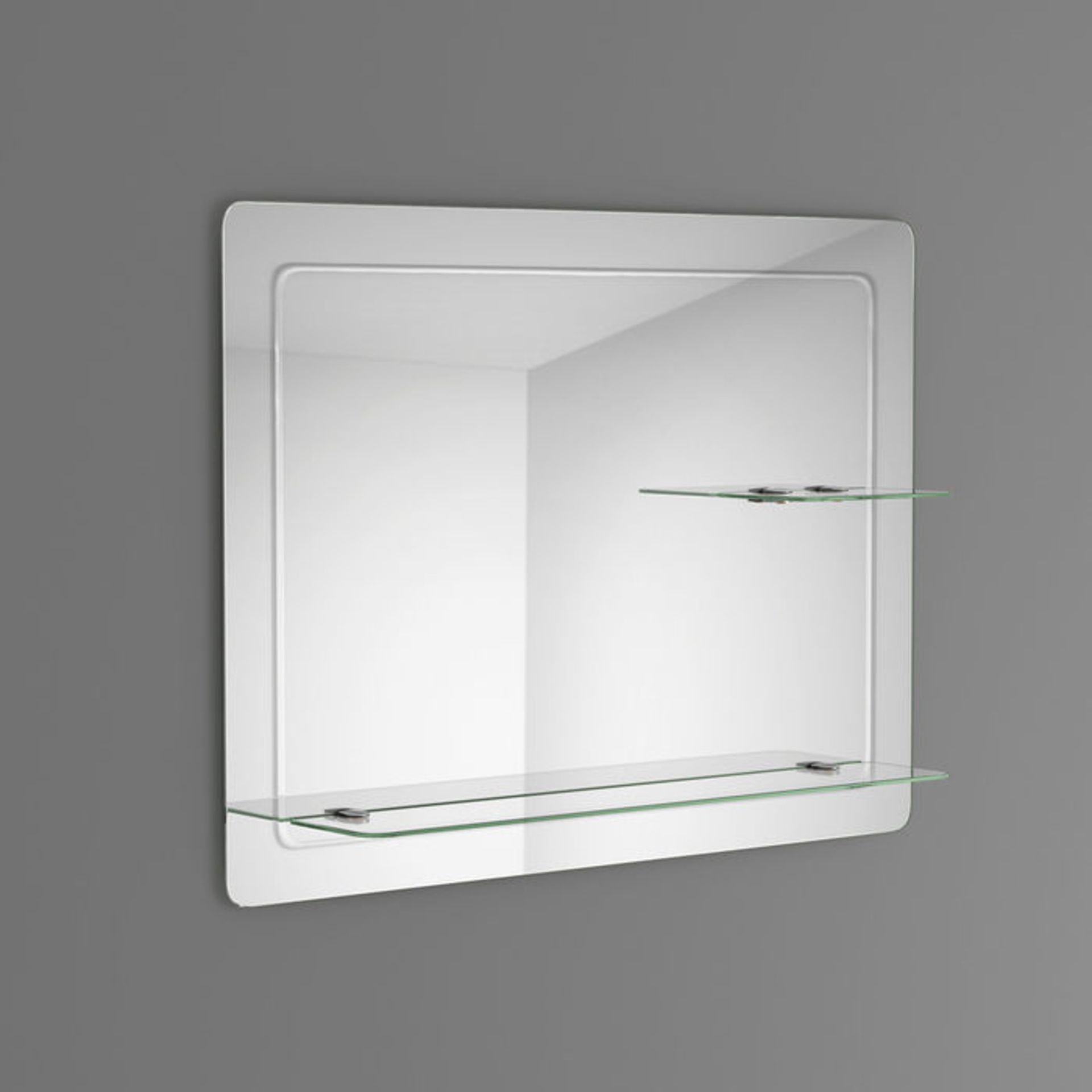 (ZA182) 800x600mm Loxely Mirror & Shelf. Smooth beveled edge for additional safety and style Two - Image 3 of 3