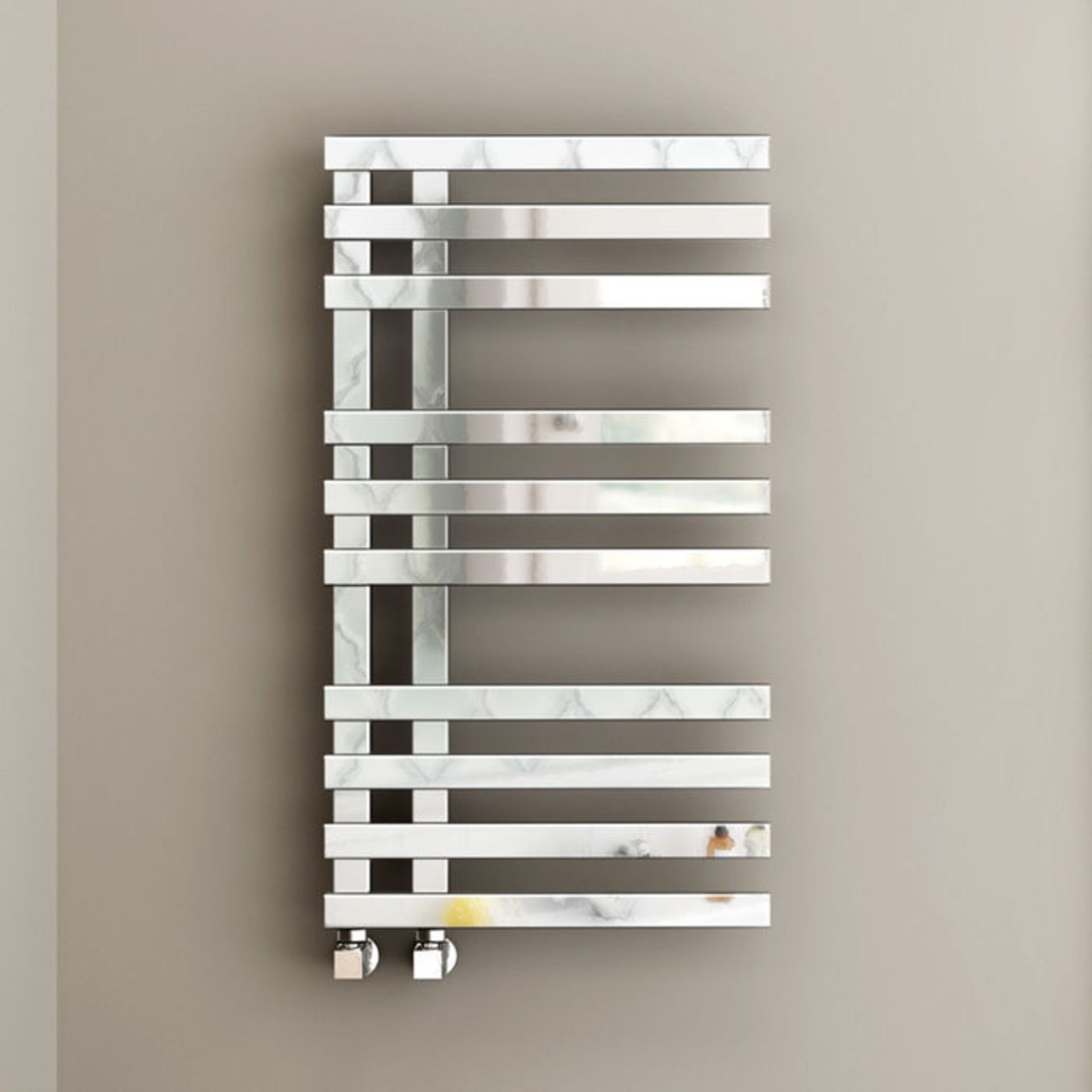 (GR160) 800x450mm Chrome Designer Towel Radiator -Square Rail. RRP £349.99. Enjoy the convenient