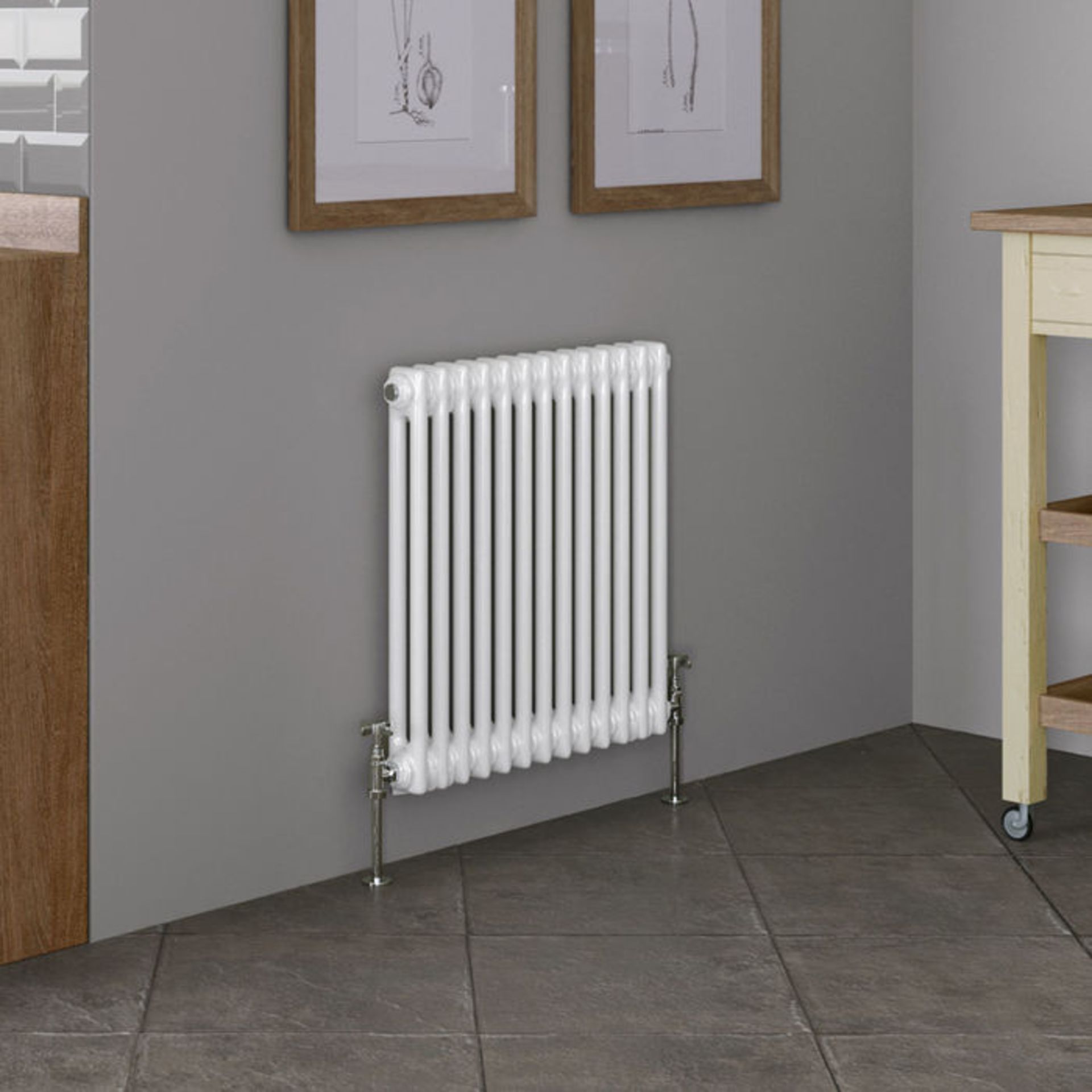 (GR43) 600x603mm White Double Panel Horizontal Colosseum Traditional Radiator RRP £254.99 Made - Image 4 of 5