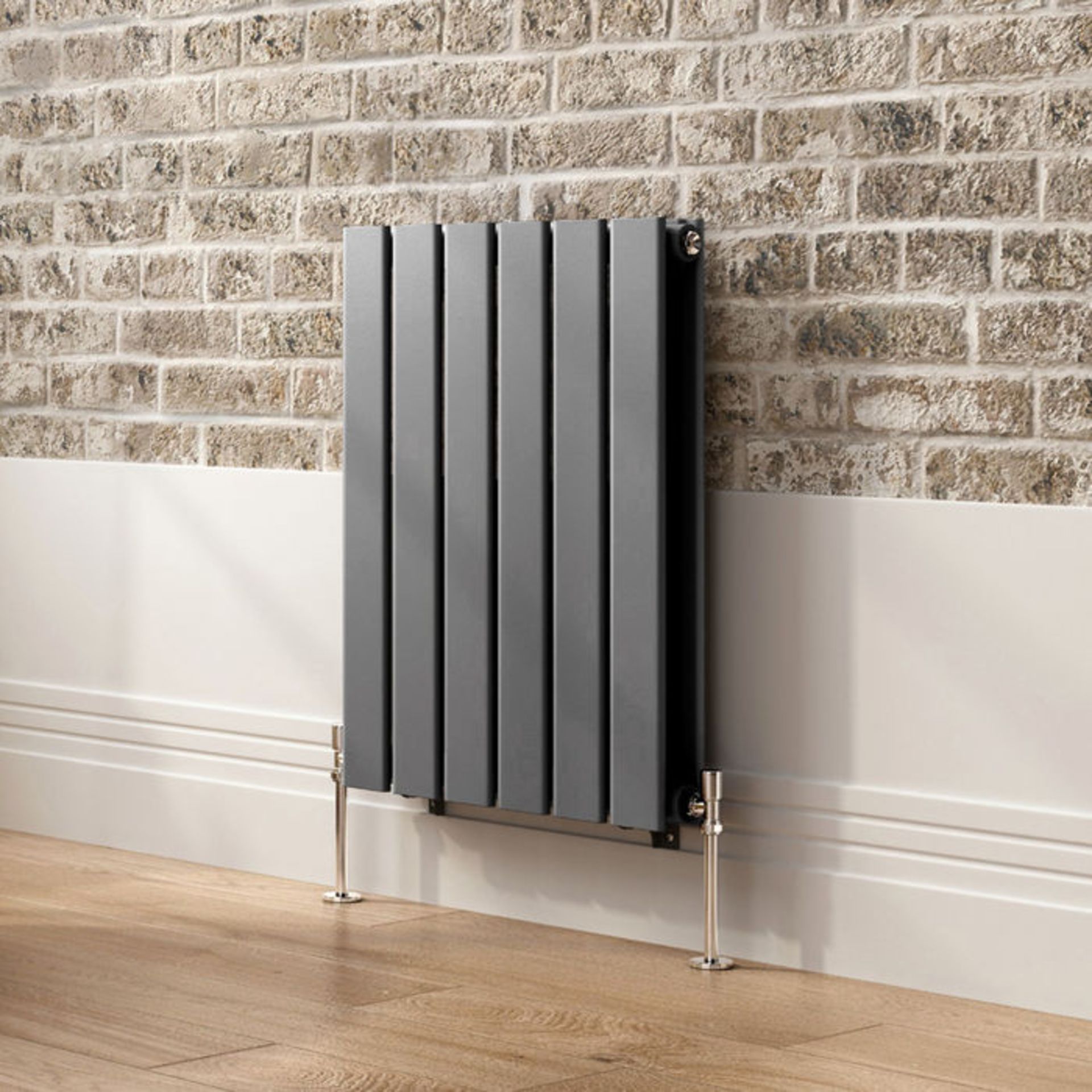 (PO11) 600x456mm Anthracite Double Flat Panel Horizontal Radiator. RRP £299.99.Engineered under - Image 4 of 5