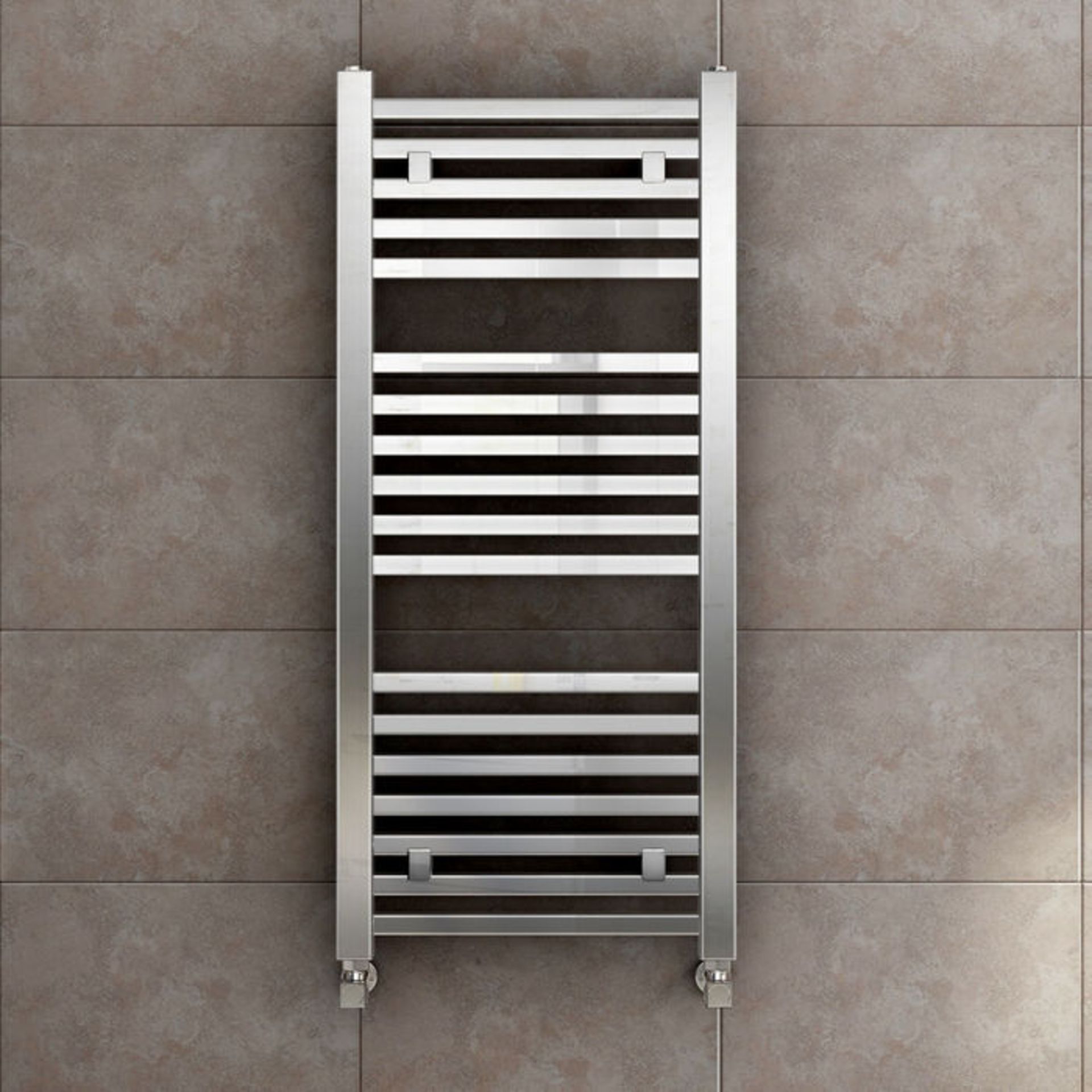 (PO65) 1000x450mm Chrome Square Rail Ladder Towel Radiator. RRP £269.99.Made from low carbon steel - Image 3 of 3