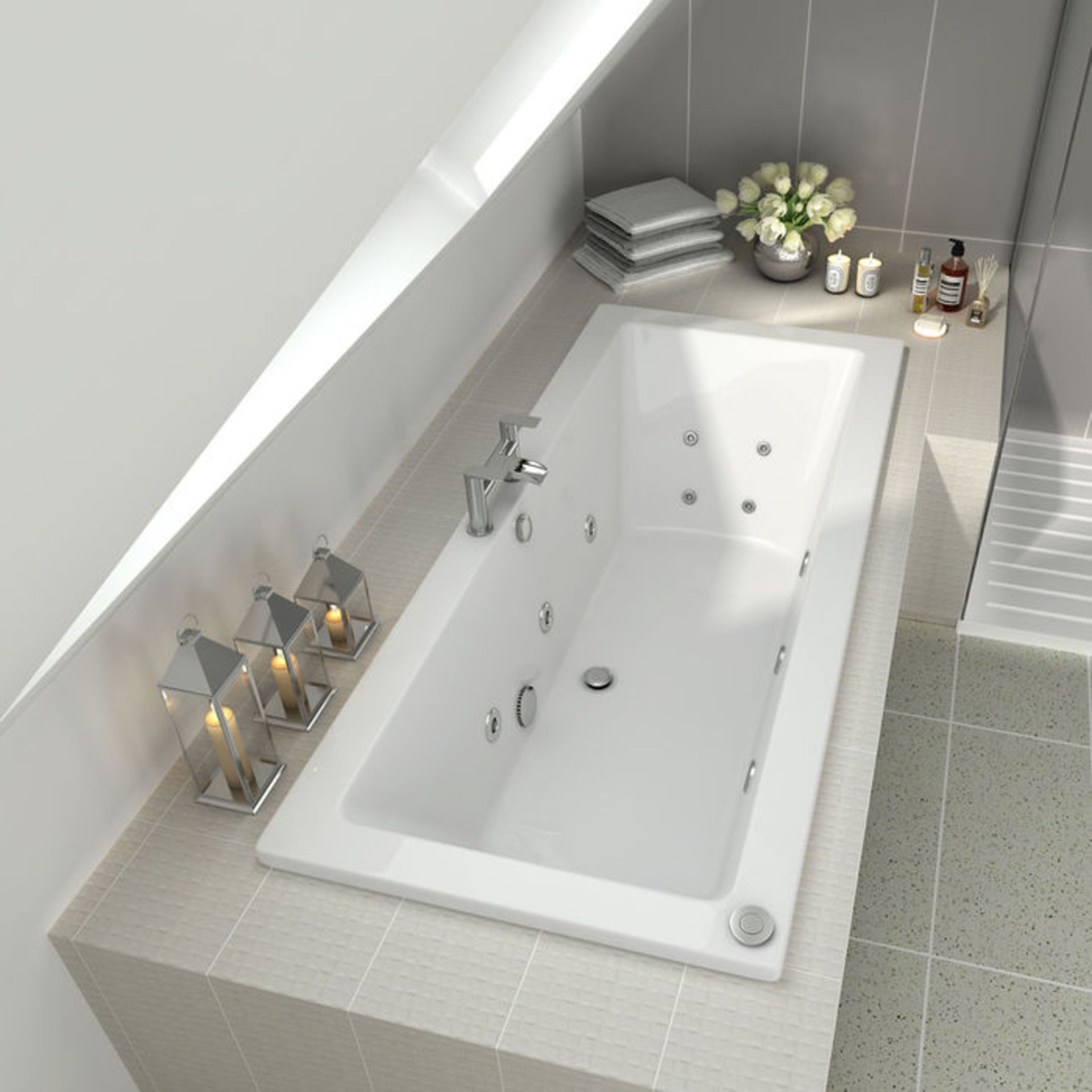 (PA12) 1700x750x545mm Whirlpool Double Ended Bath - 14 Jets. We love this because it feels as though - Image 2 of 4