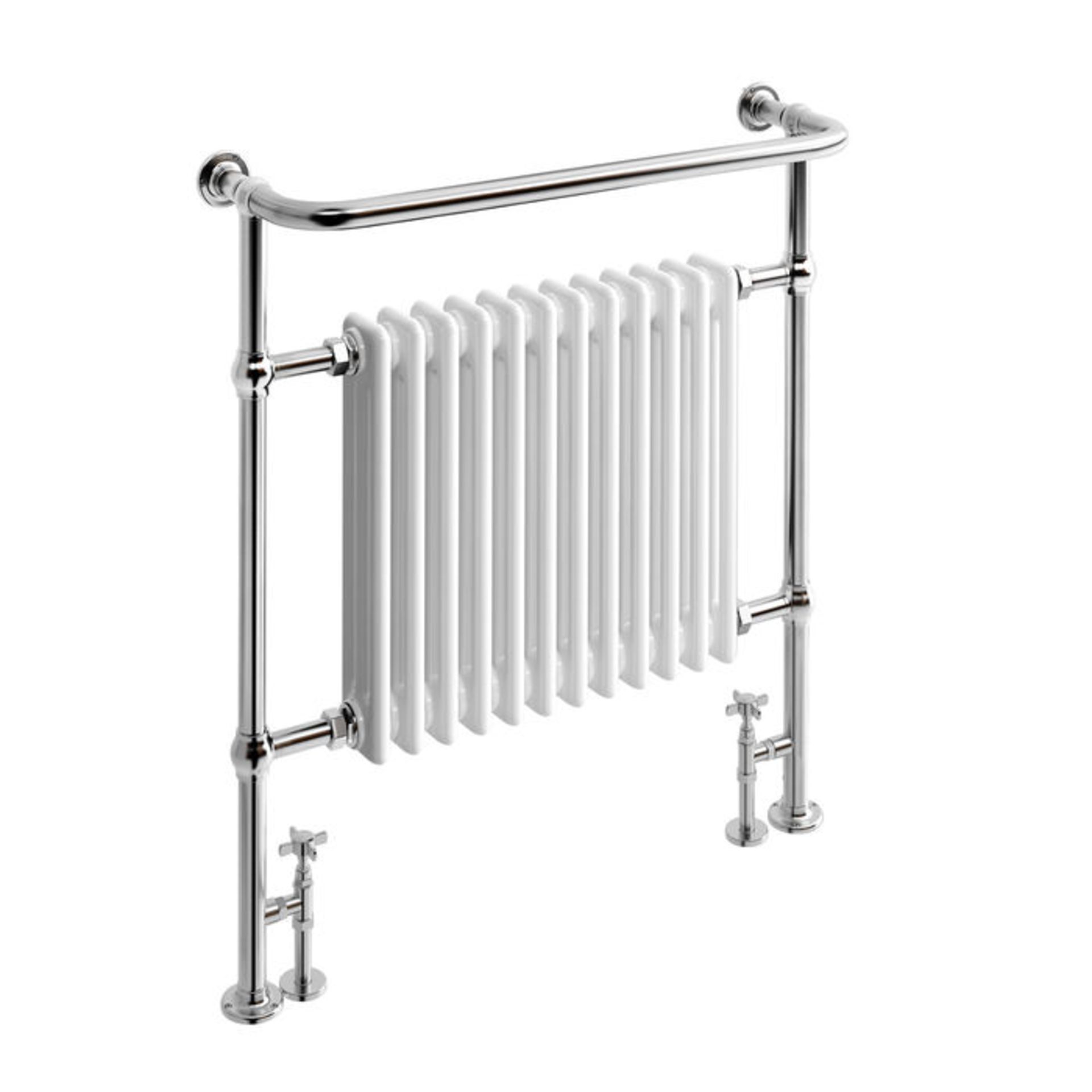 (PA57) 952x839mm Large Traditional White Premium Towel Rail Radiator. RRP £431.99. Made from low - Image 3 of 3