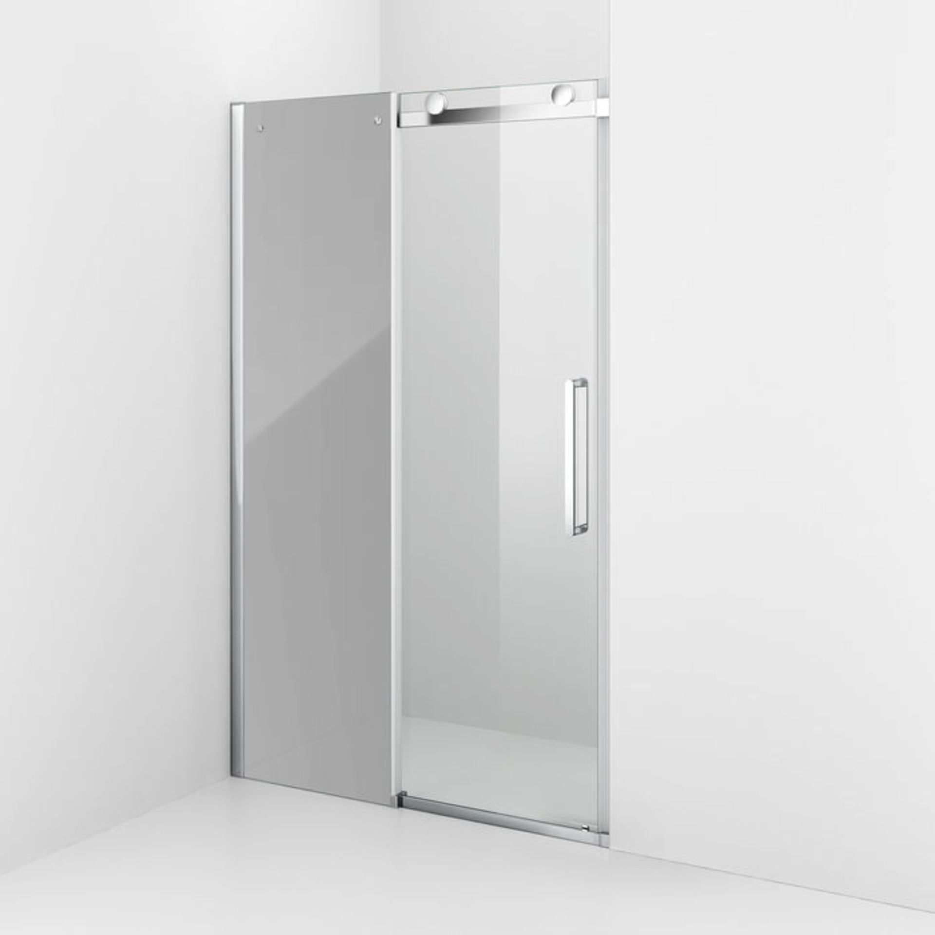 (PA18) 1000mm - 8mm - Luxe Frameless EasyClean Mirrored Sliding Shower Door. RRP £499.99. Clear - Image 4 of 4