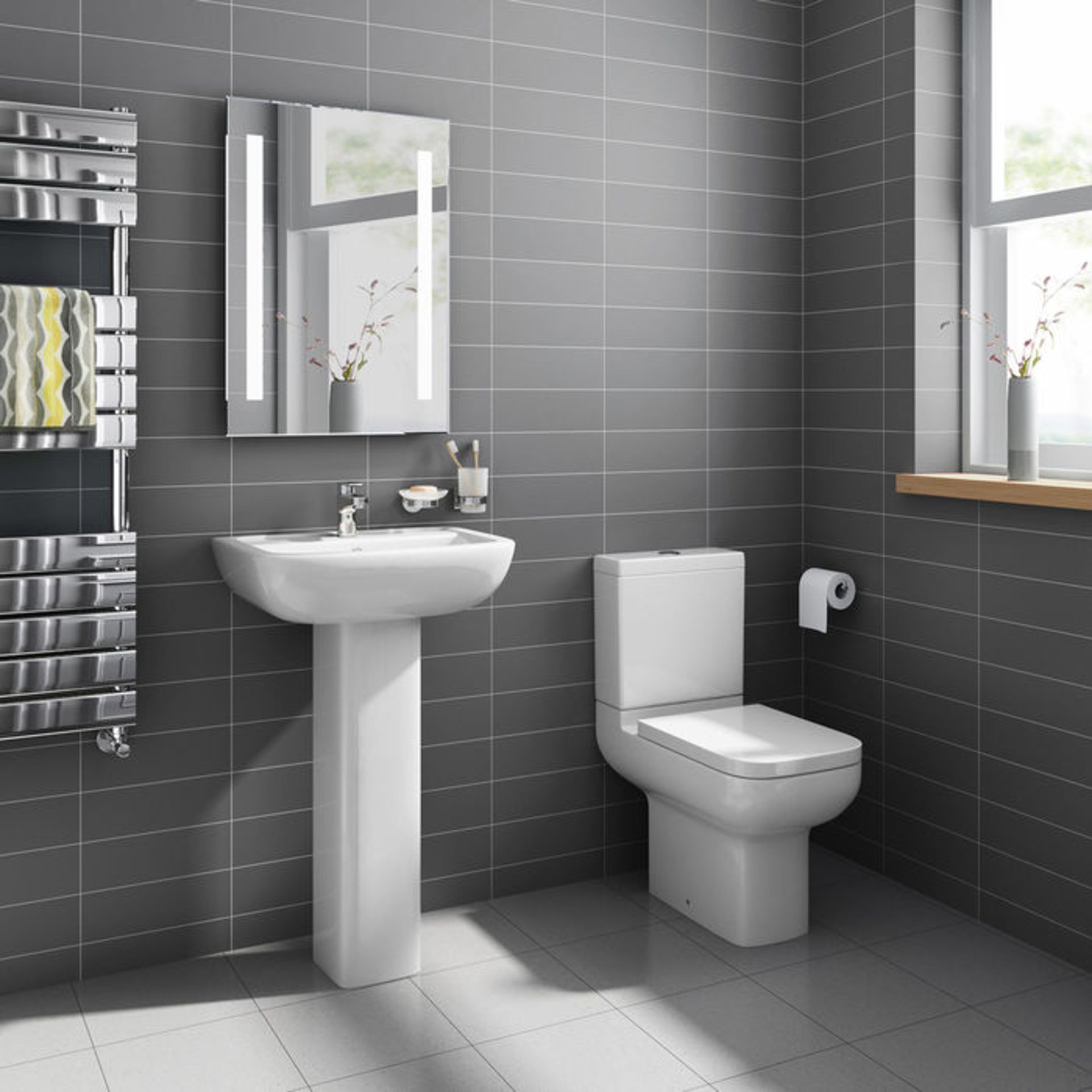 (PA64) Short Projection Close Coupled Toilet & Cistern inc Soft Close Seat. We love this because the - Image 2 of 4