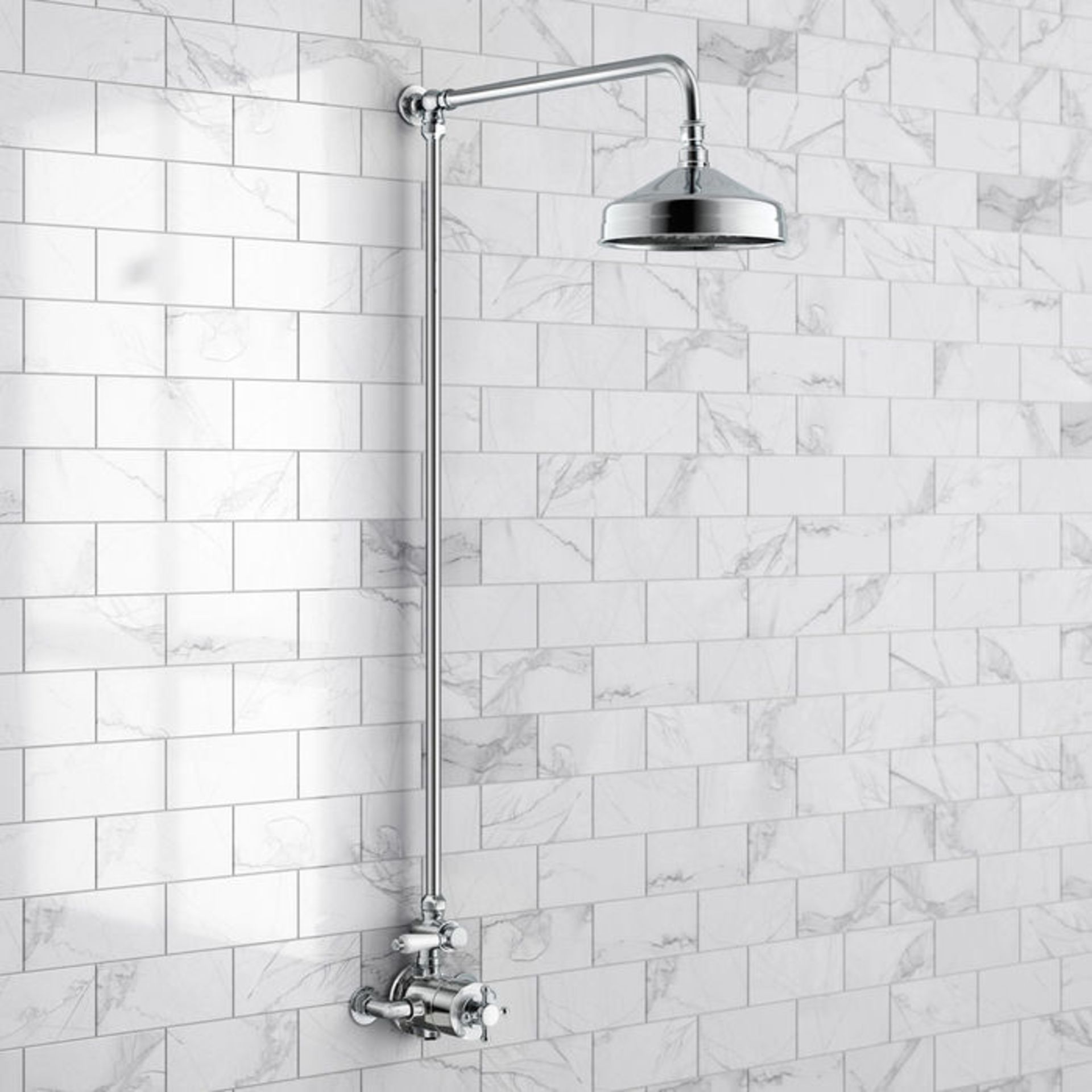 (PA28) Traditional Exposed Thermostatic Shower Kit & Medium Head. Traditional exposed valve - Image 3 of 5