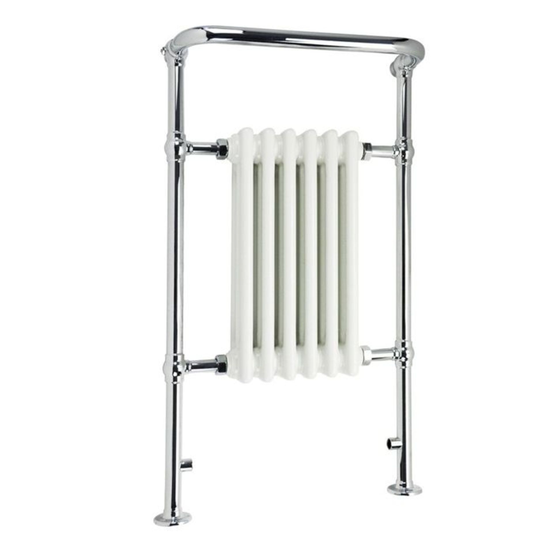(AH41) 963x583mm Medium Traditional White Towel Rail Radiator - Cambridge. RRP £305.99. Made from - Image 3 of 3