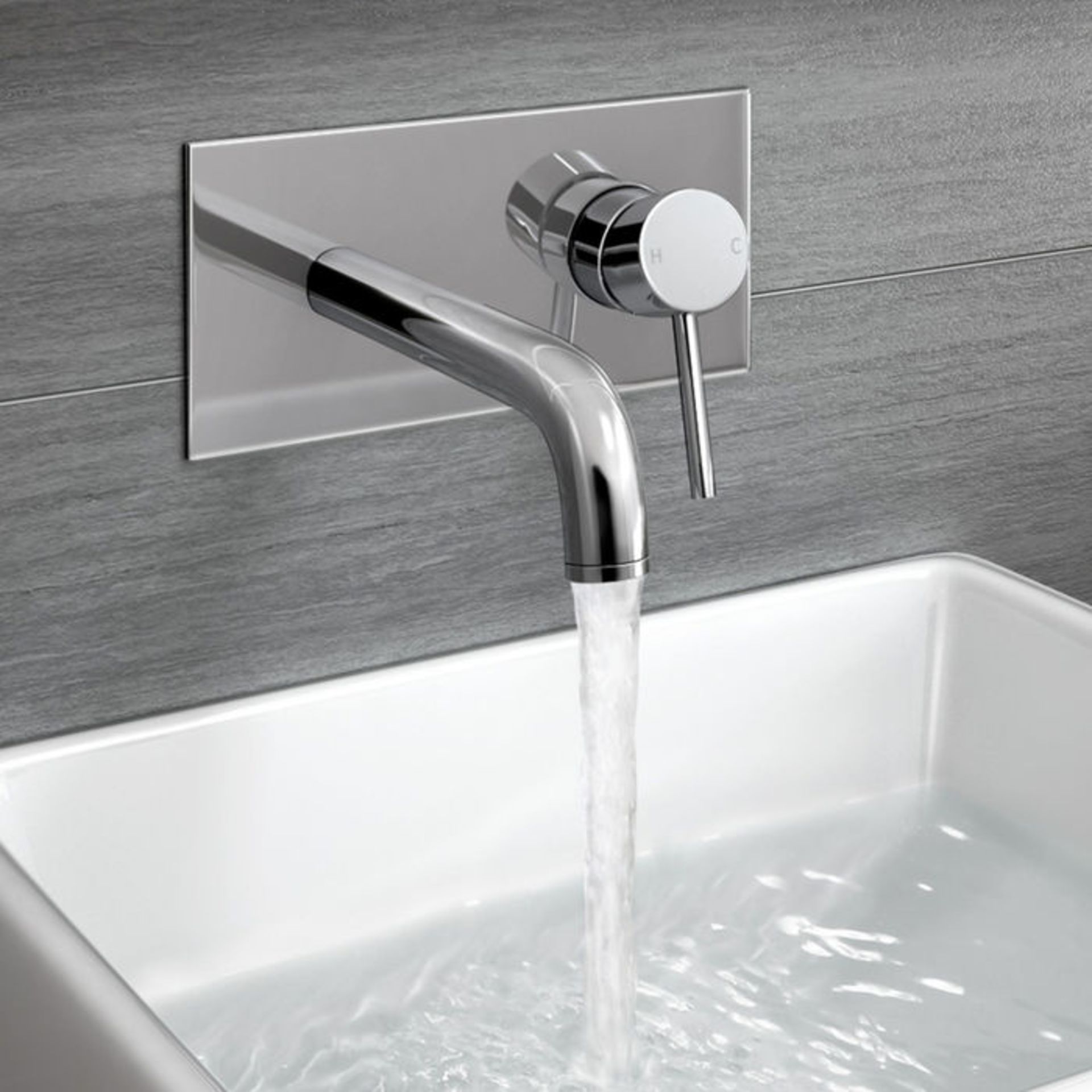 (AH38) Gladstone Wall Mounted Basin Mixer Wall mounted style is simple yet effortlessly elegant