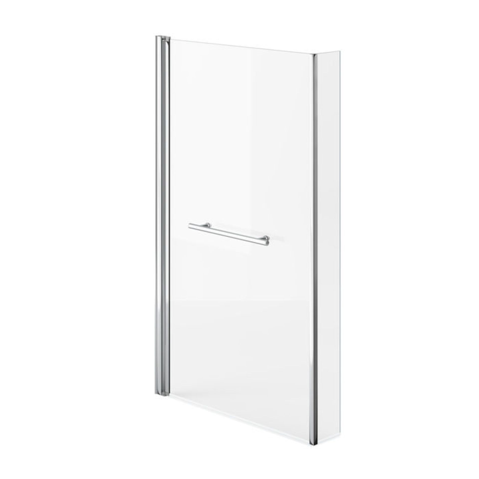 (AH16) 805mm - 4mm - L Shape Bath Screen & Towel Rail. RRP £174.99. 4mm Tempered Saftey Glass Screen - Image 4 of 4