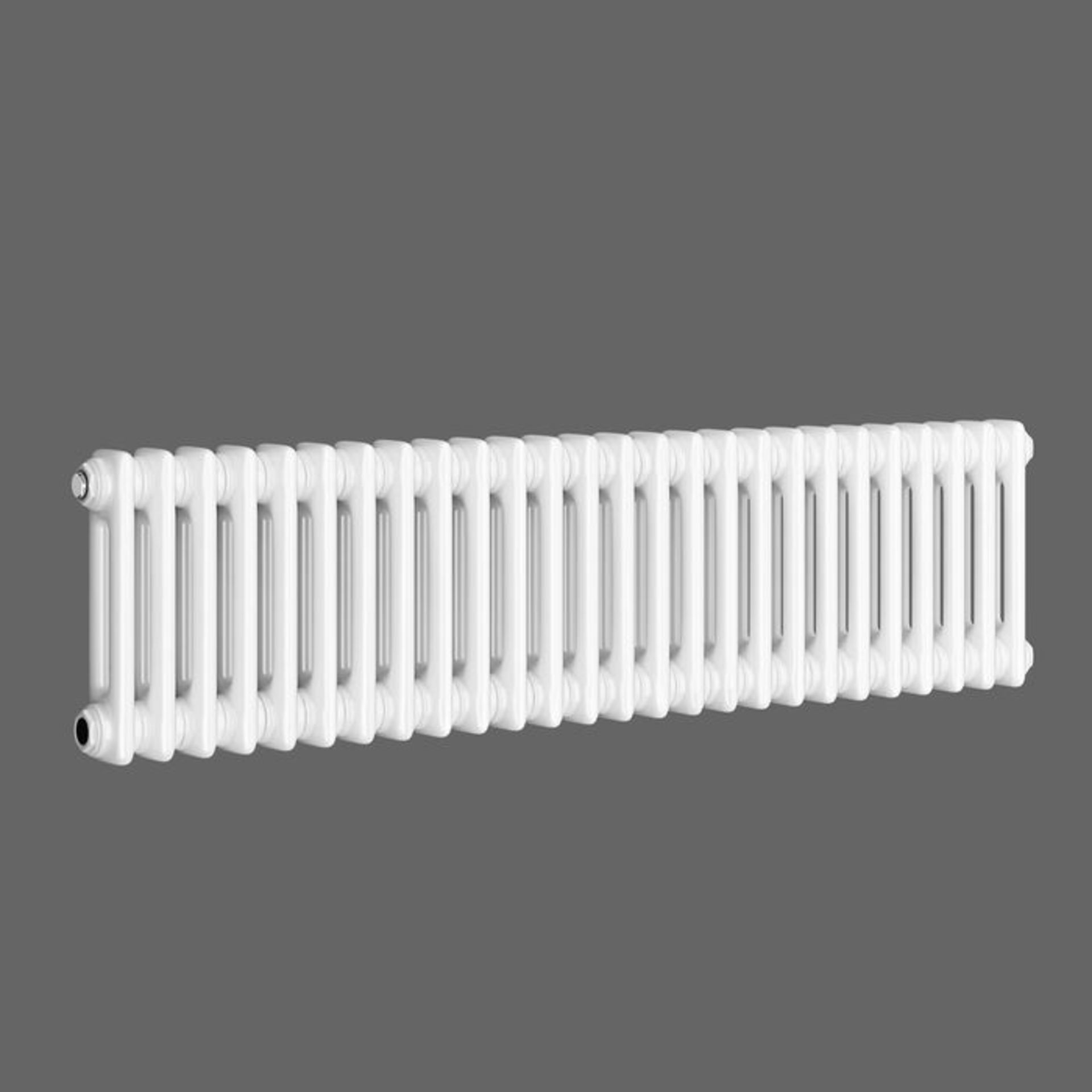 (AH43) 300x1165mm White Double Panel Horizontal Colosseum Traditional Radiator. RRP £479.99. Made - Image 4 of 4