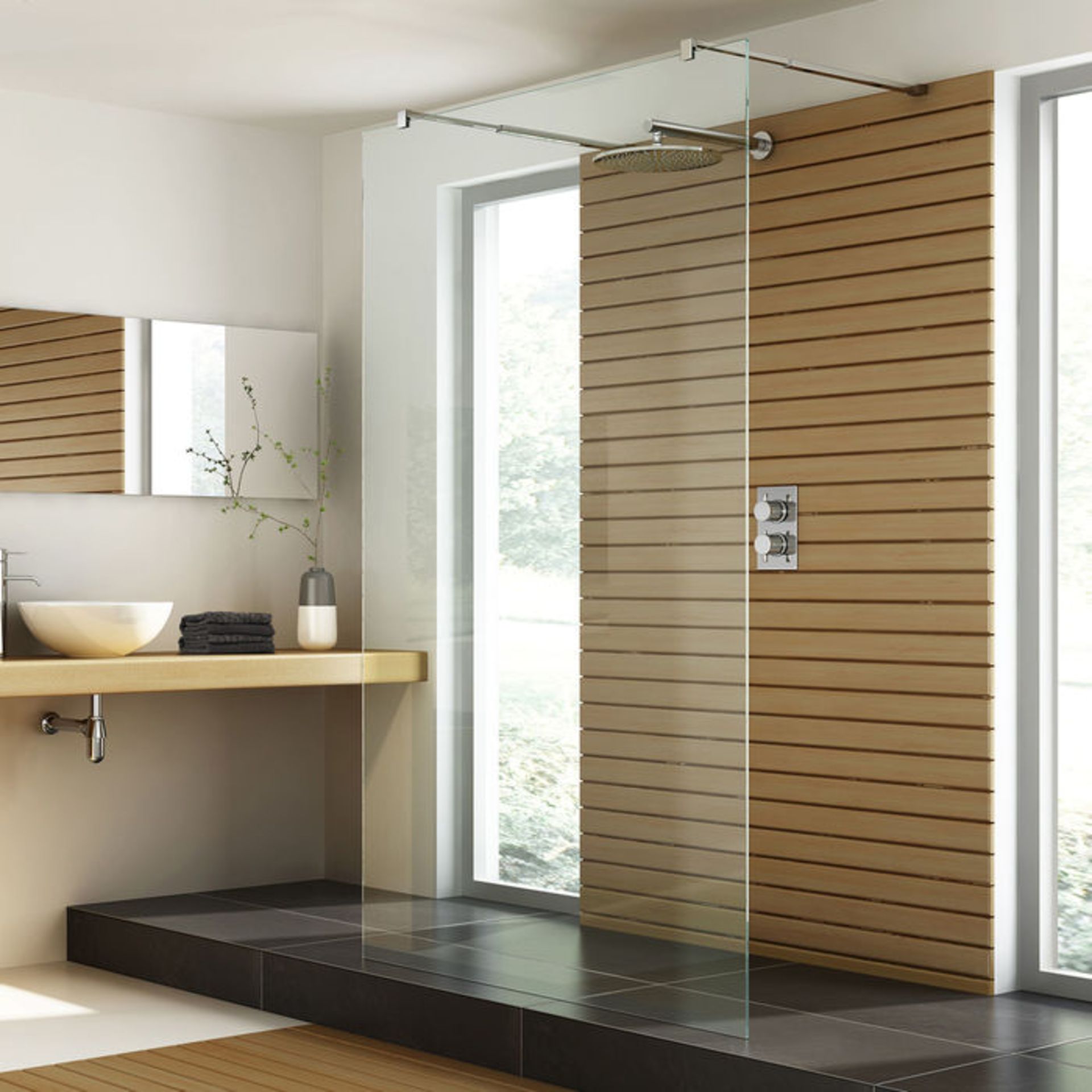 (AH23) 1200mm - 8mm - Designer EasyClean Walk Through Panel. RRP £499.99. Introducing The Hotel