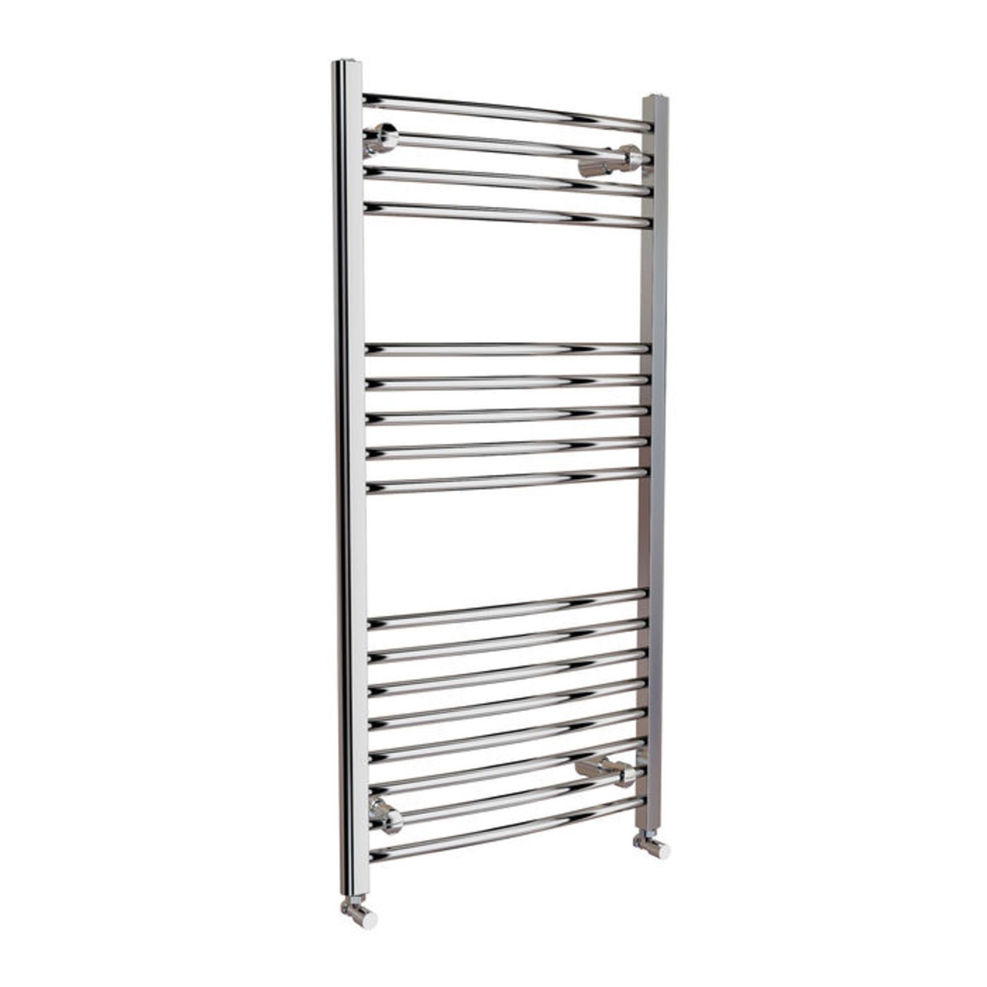 (AH8) 1200x600mm - 20mm Tubes - Chrome Curved Rail Ladder Towel Radiator. Made from chrome plated - Image 3 of 3