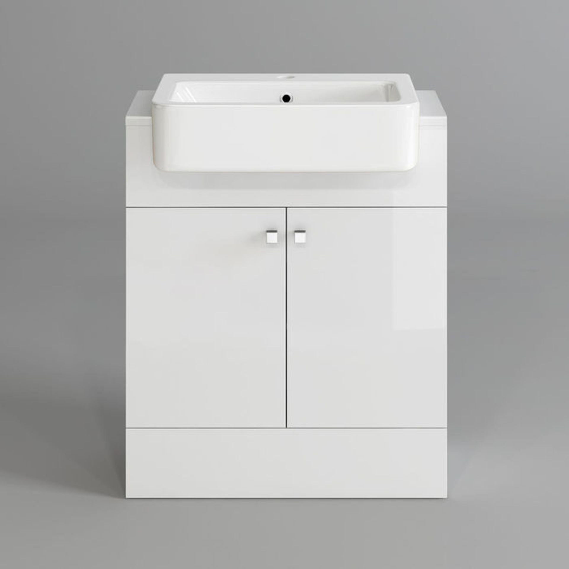 (AH29) 660mm Harper Gloss White Basin Vanity Unit - Floor Standing. RRP £499.99. COMES COMPLETE WITH - Image 4 of 4