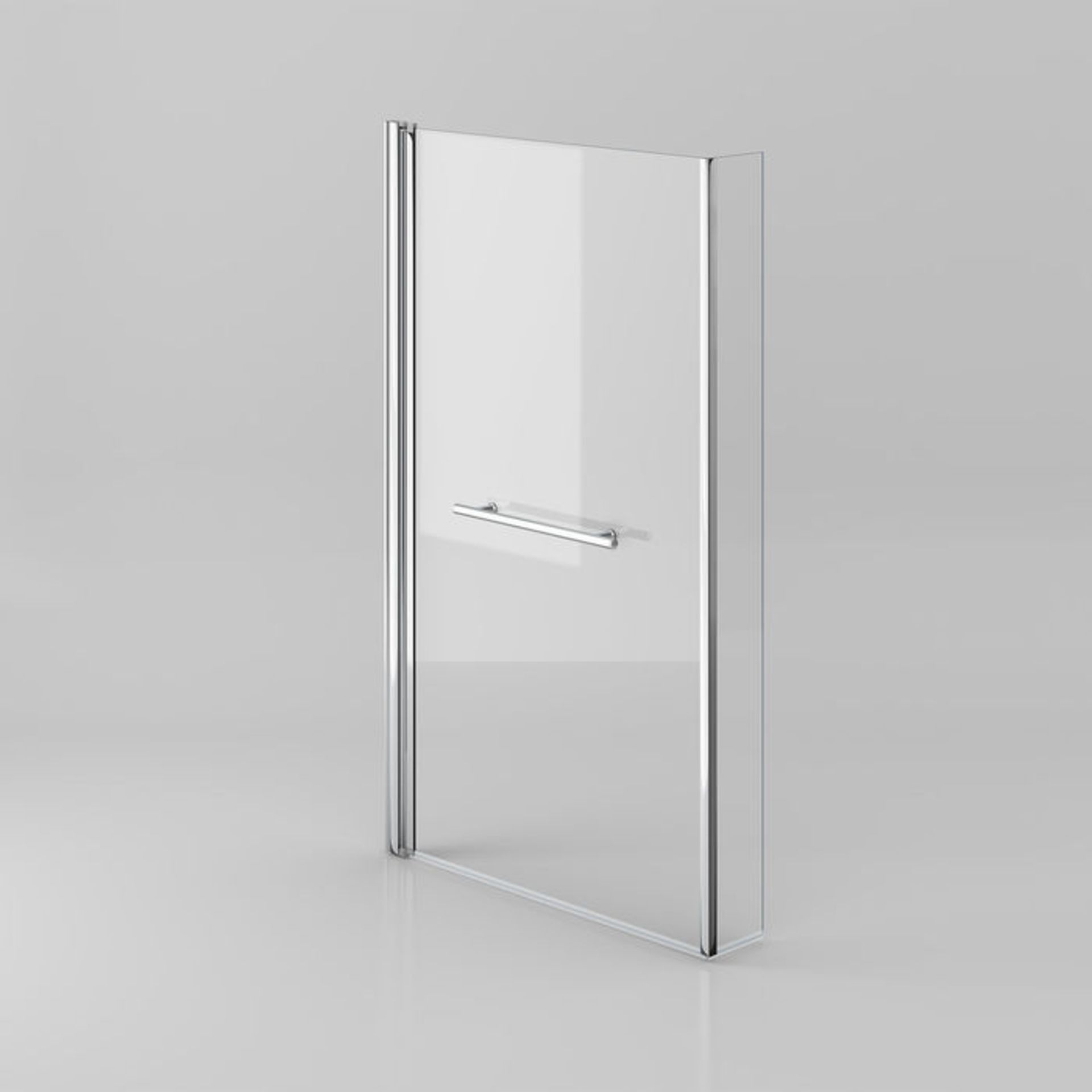 (AH16) 805mm - 4mm - L Shape Bath Screen & Towel Rail. RRP £174.99. 4mm Tempered Saftey Glass Screen - Image 2 of 4