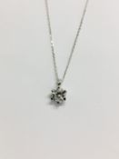 0.25ct diamond solitaire pendant set in 18ct gold. 6 claw setting, plain bale. I colour and si3