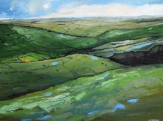 At the Peak of Holme Moss (2017) Original landscape oil painting on linen