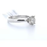 18ct White Gold Single Stone Claw Set Diamond Ring 2.10