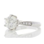 18ct White Gold Single Stone Diamond Ring With Stone Set Shoulders (1.50) 1.61