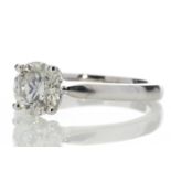 18ct White Gold Single Stone Claw Set Diamond Ring 1.24