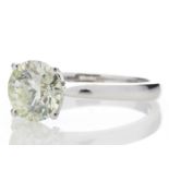 18ct White Gold Single Stone Claw Set Diamond Ring 2.01