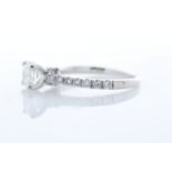 18ct White Gold Single Stone Prong Set With Stone Set Shoulders Diamond Ring (0.91) 1.29