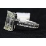 18ct White Gold Single Stone Prong Set Ashoka With Stone Set Shoulders Diamond Ring 5.25