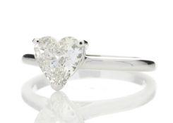 18ct White Gold Single Stone Heart Cut Diamond Ring 1.04