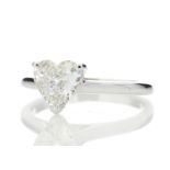 18ct White Gold Single Stone Heart Cut Diamond Ring 1.04