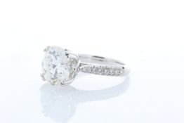 18ct White Gold Single Stone Claw Set With Stone Set Shoulders Diamond Ring 5.00