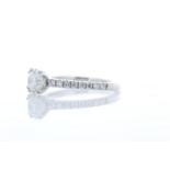 18ct White Gold Single Stone Prong Set With Stone Set Shoulders Diamond Ring (0.93) 1.18