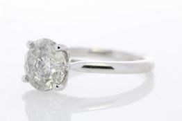 18ct White Gold Single Stone Claw Set Diamond Ring 3.01