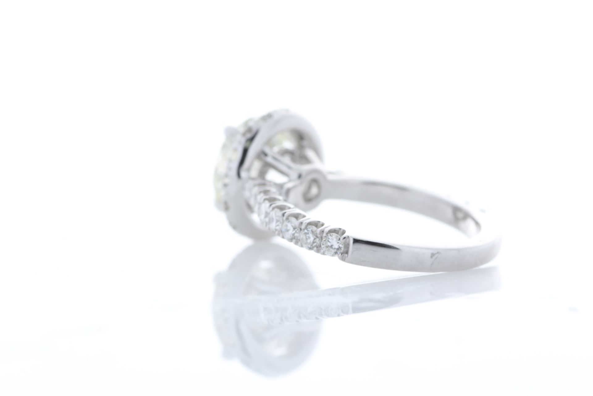 18ct White Gold Single Stone With Halo Setting Ring 2.85 Centre Stone - Image 3 of 9