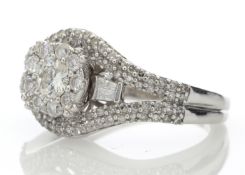 9ct White Gold Round Cluster Claw Set Diamond Ring 1.00