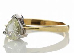 18ct Single Stone NATURAL FANCY LIGHT YELLOW Pear Shape Diamond Ring 0.50