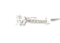 18ct White Gold Single Stone Claw Set With Stone Set Shoulders Diamond Ring 1.00 (0.50)