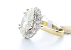 18ct Yellow Gold Single Stone With Halo Setting Ring (6.24 CENTRE STONE)