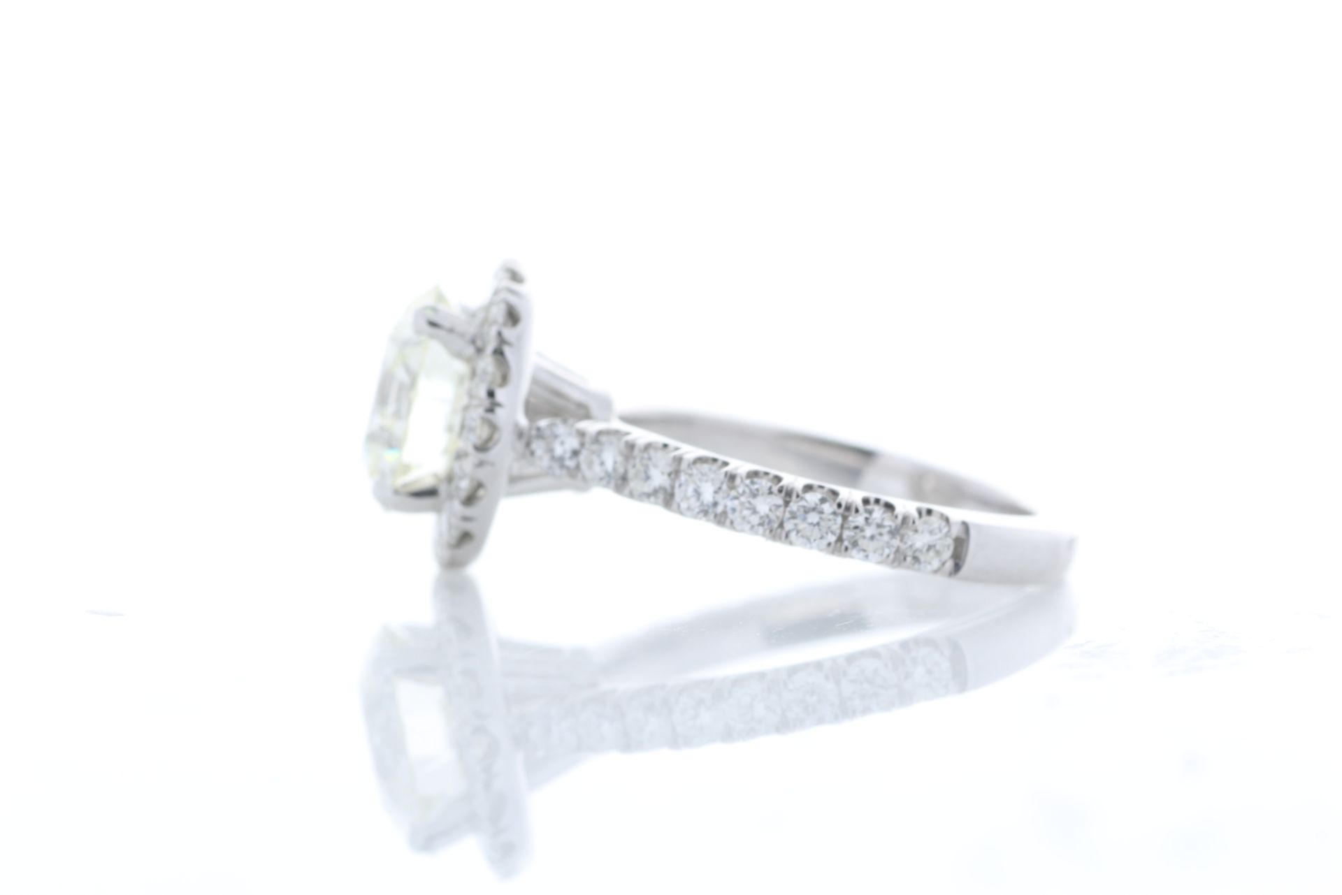 18ct White Gold Single Stone With Halo Setting Ring 2.85 Centre Stone - Image 2 of 9