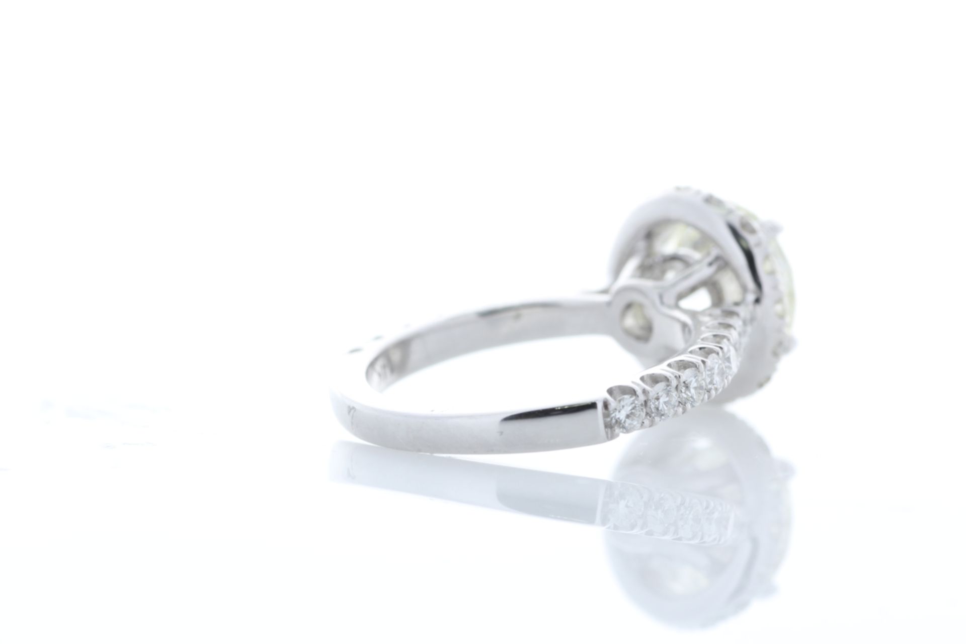 18ct White Gold Single Stone With Halo Setting Ring 2.85 Centre Stone - Image 5 of 9