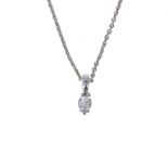 Piaget Oval Shaped Diamond Pendant in 18ct White Gold